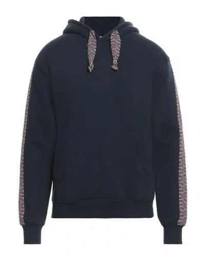 M Missoni Man Sweatshirt Midnight Blue Size Xl Cotton, Polyester