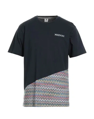 M Missoni Man T-shirt Midnight Blue Size L Cotton