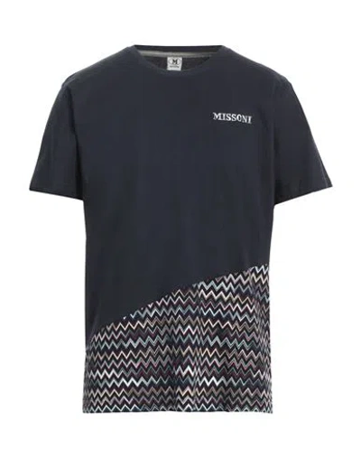 M Missoni Man T-shirt Midnight Blue Size Xl Cotton