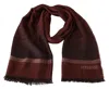 M Missoni Maroon Striped Wool Blend Unisex Wrap Fringes Scarf In Brown