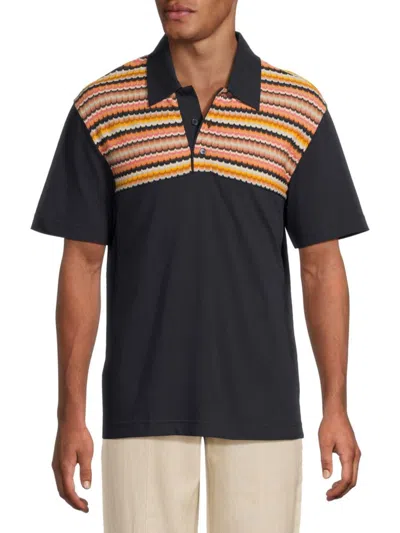 M Missoni Men's Chevron Cotton Polo Shirt