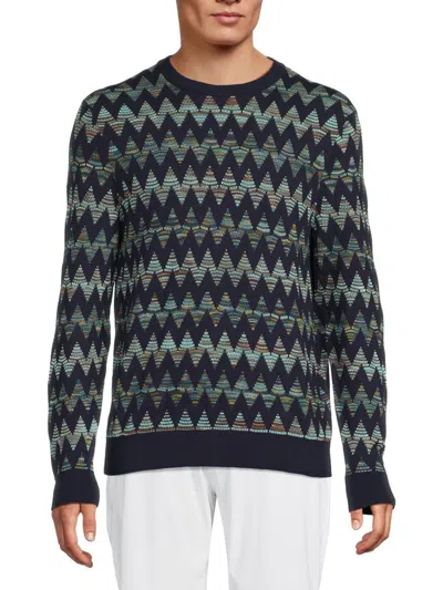 M Missoni Men's Chevron Cotton Sweater In Black