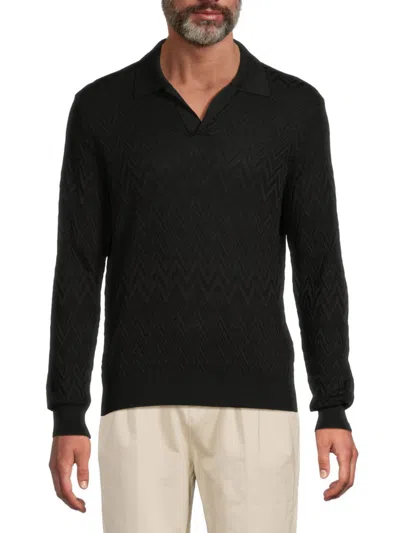 M Missoni Men's Chevron Johnny Collar Polo