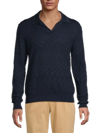 M Missoni Men's Chevron Johnny Collar Polo