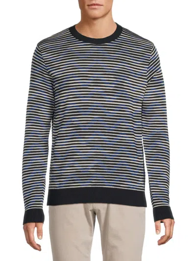 M Missoni Men's Striped Chevron Cotton Sweater In Blue