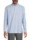 M Missoni Men's Zigzag Pattern Cotton Button-front Shirt In Blue