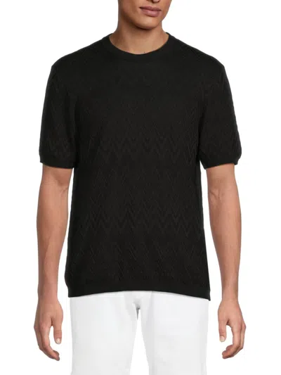 M Missoni Men's Zigzag Rib-knit Cotton-blend Sweater In Black