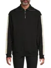 M Missoni Men's Zigzag Stripe Cotton Quarter-zip Sweatshirt In Black