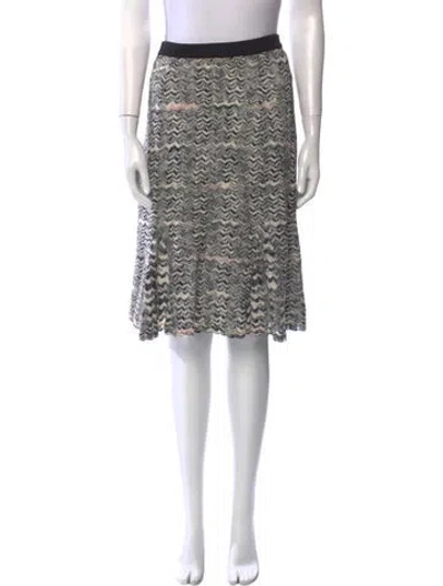 Pre-owned M Missoni Merino Wool Knee-length Skirt In Black