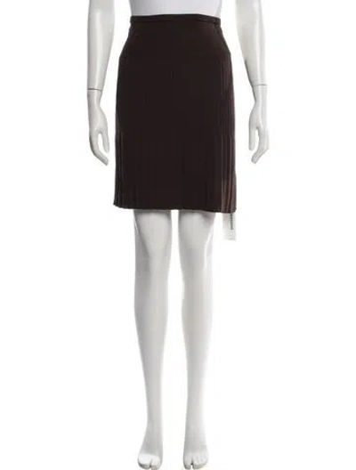 Pre-owned M Missoni Merino Wool Knee-length Skirt In Brown