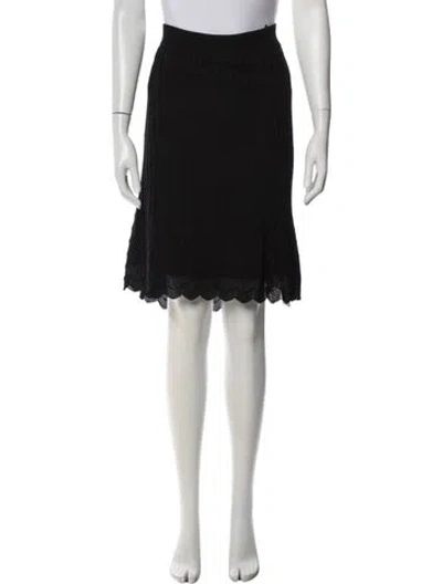 Pre-owned M Missoni Merino Wool Midi Length Skirt In Black