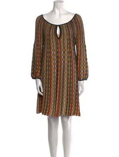 Pre-owned M Missoni Merino Wool Mini Dress In Yellow