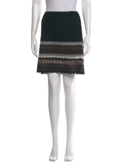 Pre-owned M Missoni Merino Wool Mini Skirt In Black