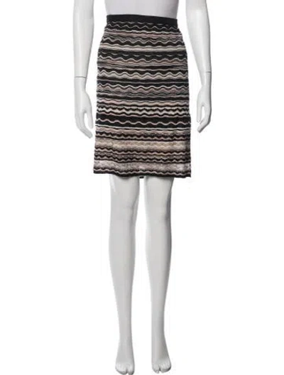 Pre-owned M Missoni Merino Wool Mini Skirt In Black