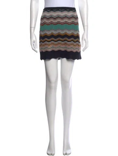 Pre-owned M Missoni Merino Wool Mini Skirt In Black