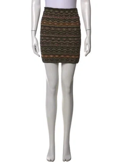 Pre-owned M Missoni Merino Wool Mini Skirt In Metallic/neutrals