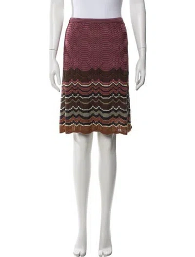 Pre-owned M Missoni Merino Wool Mini Skirt In Pink
