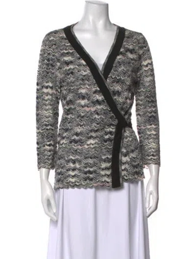 Pre-owned M Missoni Merino Wool Patterned Sweater In Black
