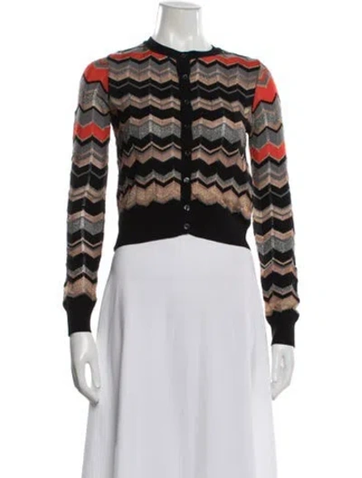 Pre-owned M Missoni Merino Wool Patterned Sweater In Black
