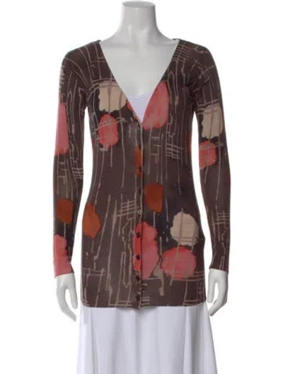 Pre-owned M Missoni Merino Wool Patterned Sweater In Brown