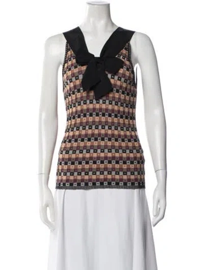 Pre-owned M Missoni Merino Wool Patterned Top In Black