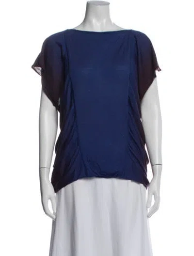 Pre-owned M Missoni Merino Wool Patterned Top In Blue