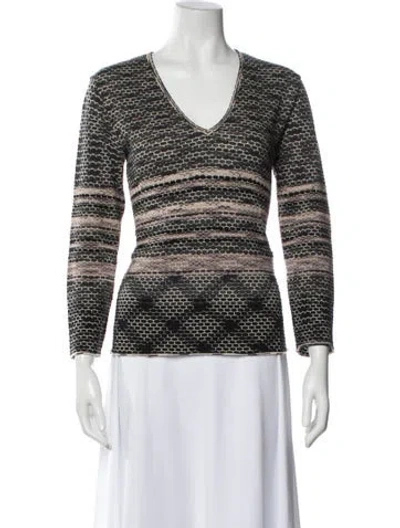 Pre-owned M Missoni Merino Wool Patterned Top In White