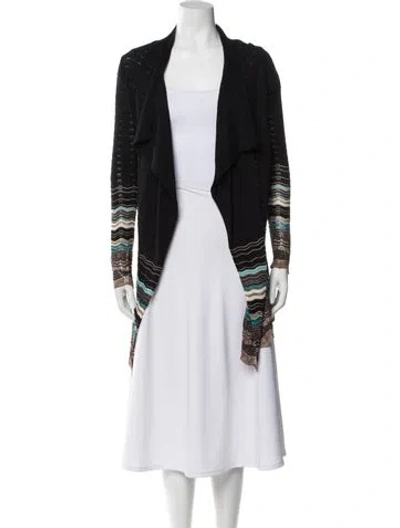 Pre-owned M Missoni Merino Wool Striped Sweater In Black