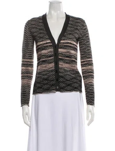 Pre-owned M Missoni Merino Wool Striped Sweater In Gray
