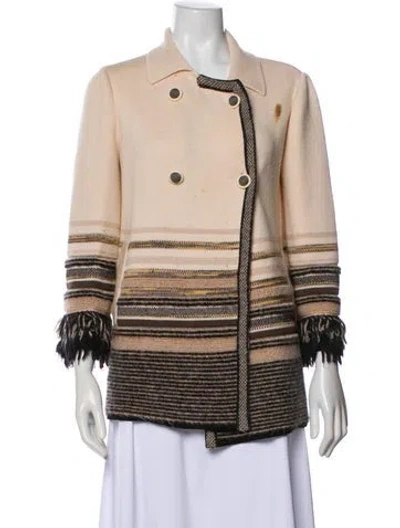Pre-owned M Missoni Merino Wool Striped Sweater In Neutral