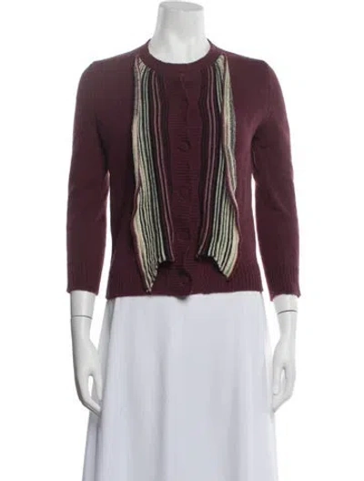 Pre-owned M Missoni Merino Wool Striped Sweater In Purple