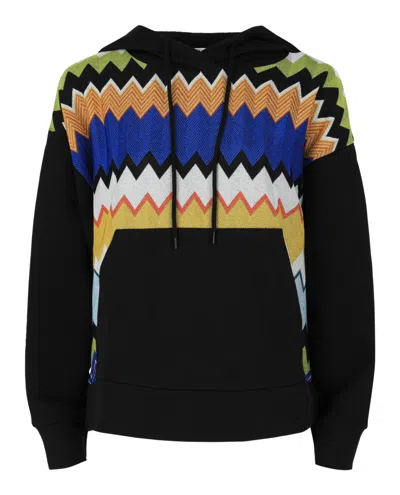 M Missoni Metallic Chevron Hoodie In Multi