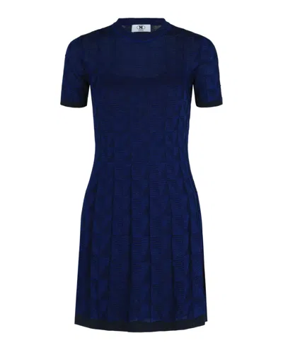 M Missoni Metallic Fit And Flare Dress In Blue
