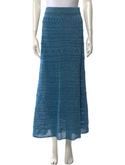 Pre-owned M Missoni Midi Length Skirt In Blue
