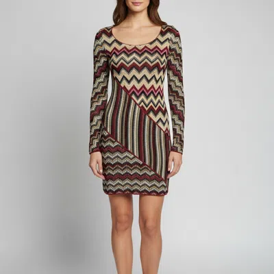 Pre-owned M Missoni Missoni Multicolor Striped Chevron Lurex Knit Dress Xs