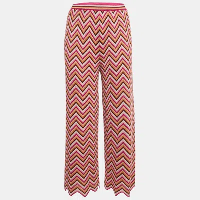 Pre-owned M Missoni Missoni Multicolor Zig Zag Lurex Knit Trousers L