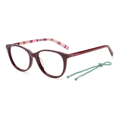 M Missoni Multicolor Acetate Frames In Burgundy