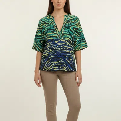 Pre-owned M Missoni Multicolor Animal Print Jersey V Neck Tops M