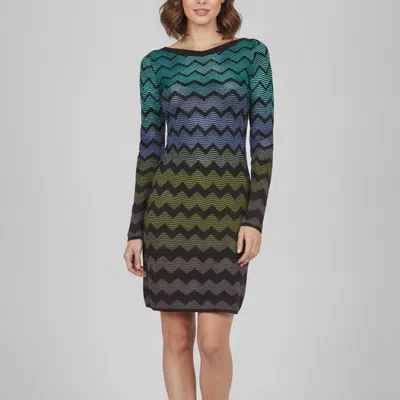 Pre-owned M Missoni Multicolor Chevron Jacquard Knit Mini Dress Xs
