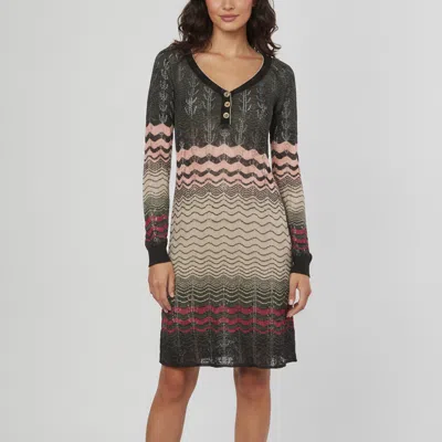 Pre-owned M Missoni Multicolor Chevron Knit V-neck Sheer Dress M