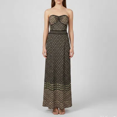 Pre-owned M Missoni Multicolor Geometric Jacquard Lurex Knit Maxi Dress M
