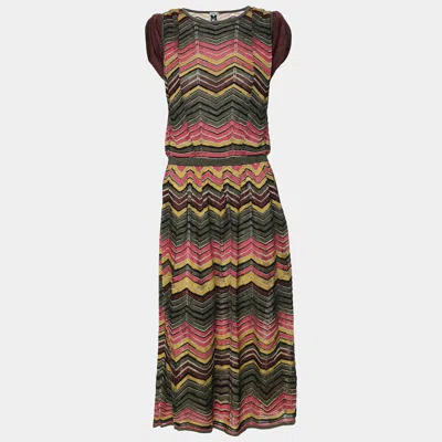 M Missoni Multicolor Knit Fabric Midi Dress