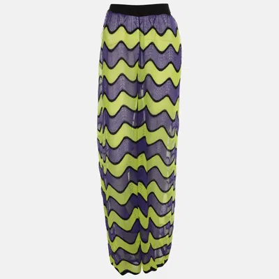 Pre-owned M Missoni Multicolor Knit Flare Trouser L