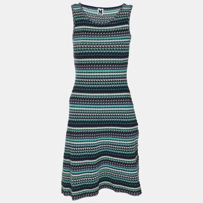 Pre-owned M Missoni Multicolor Knit Midi Dress S