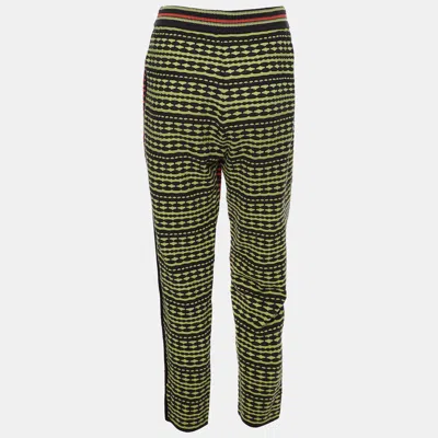 M Missoni Multicolor Knit Trouser In Green