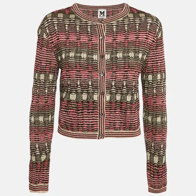 Pre-owned M Missoni Multicolor Lurex Knit Cardigan Xl