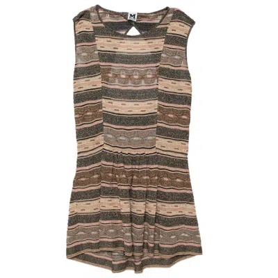 M Missoni Multicolor Lurex Knit Open Back Detail Mini Dress