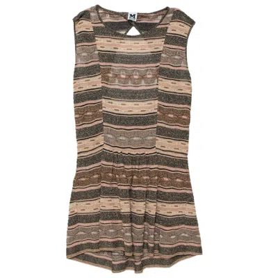 Pre-owned M Missoni Multicolor Lurex Knit Open Back Detail Mini Dress L