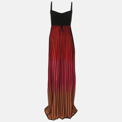 Pre-owned M Missoni Multicolor Ombre Ribbed Knit Maxi Dress S