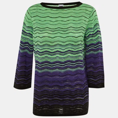 Pre-owned M Missoni Multicolor Pattered Knit Full Sleeves Top M